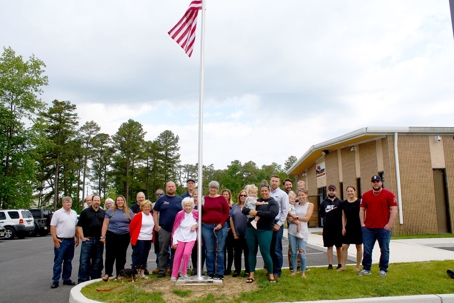 Family at Flag Pole