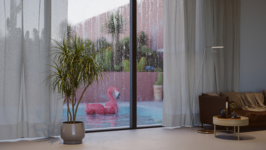 Rainy Day View From Living Room